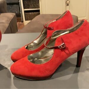 Elegant Red Mary Jane Heels